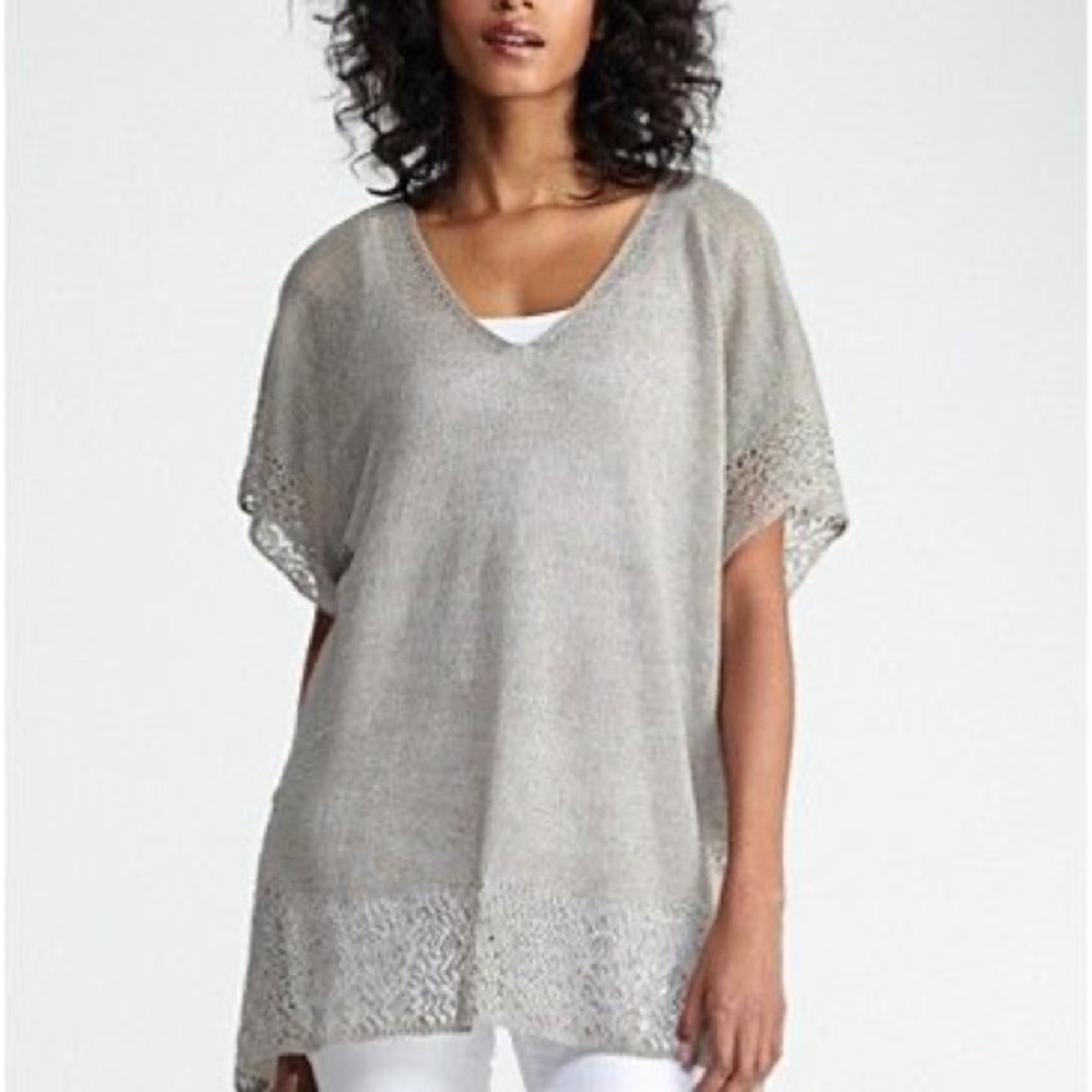Eileen Fisher Light Gray Tunic Top